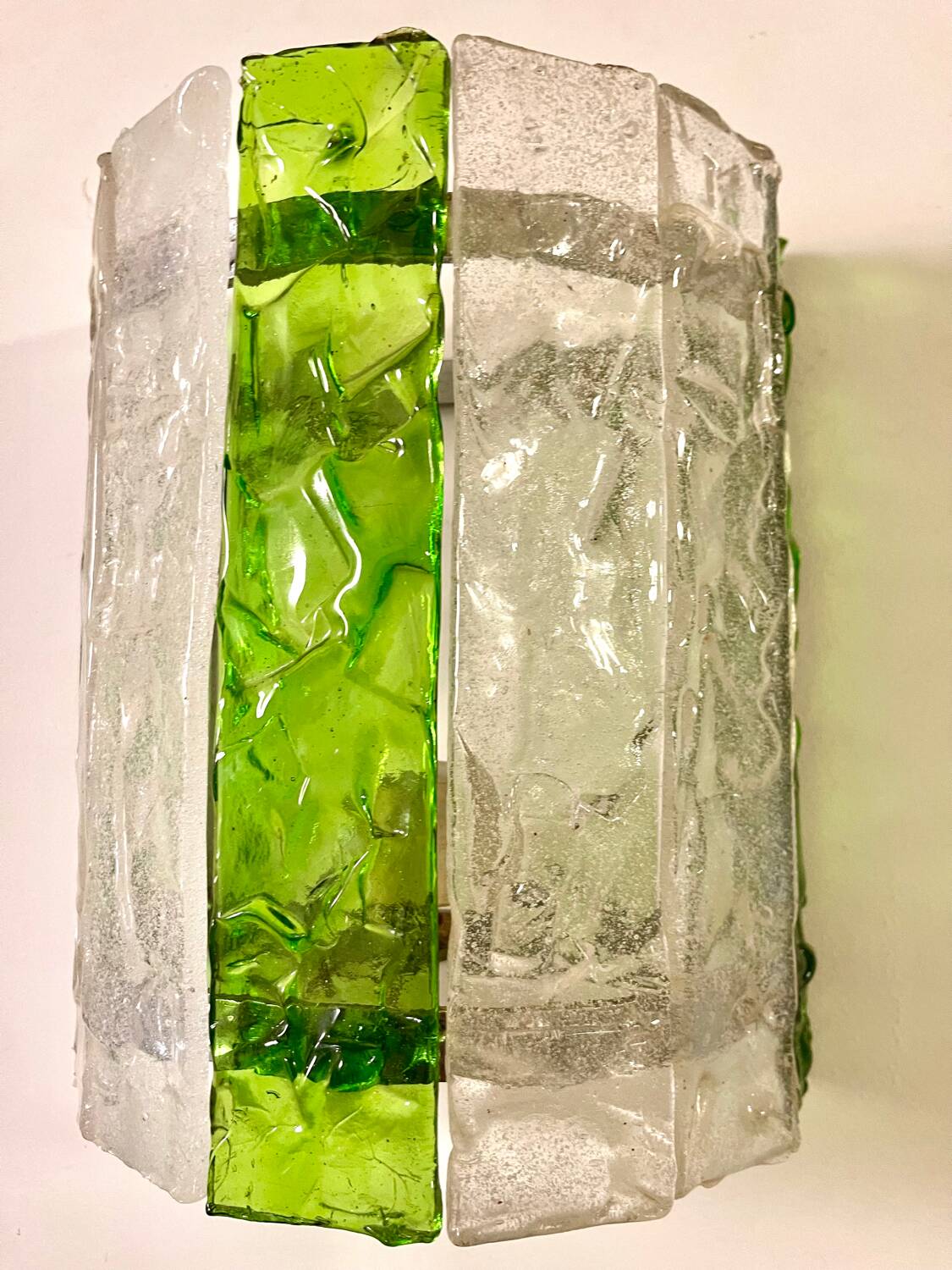 Pair of Murano glass wall lights Abano Poli by Poliarte, Italy 1970