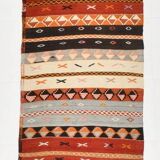 3x12 Pastel Tons Handwoven Pattern Kilim Rug, Rug For Hallway
