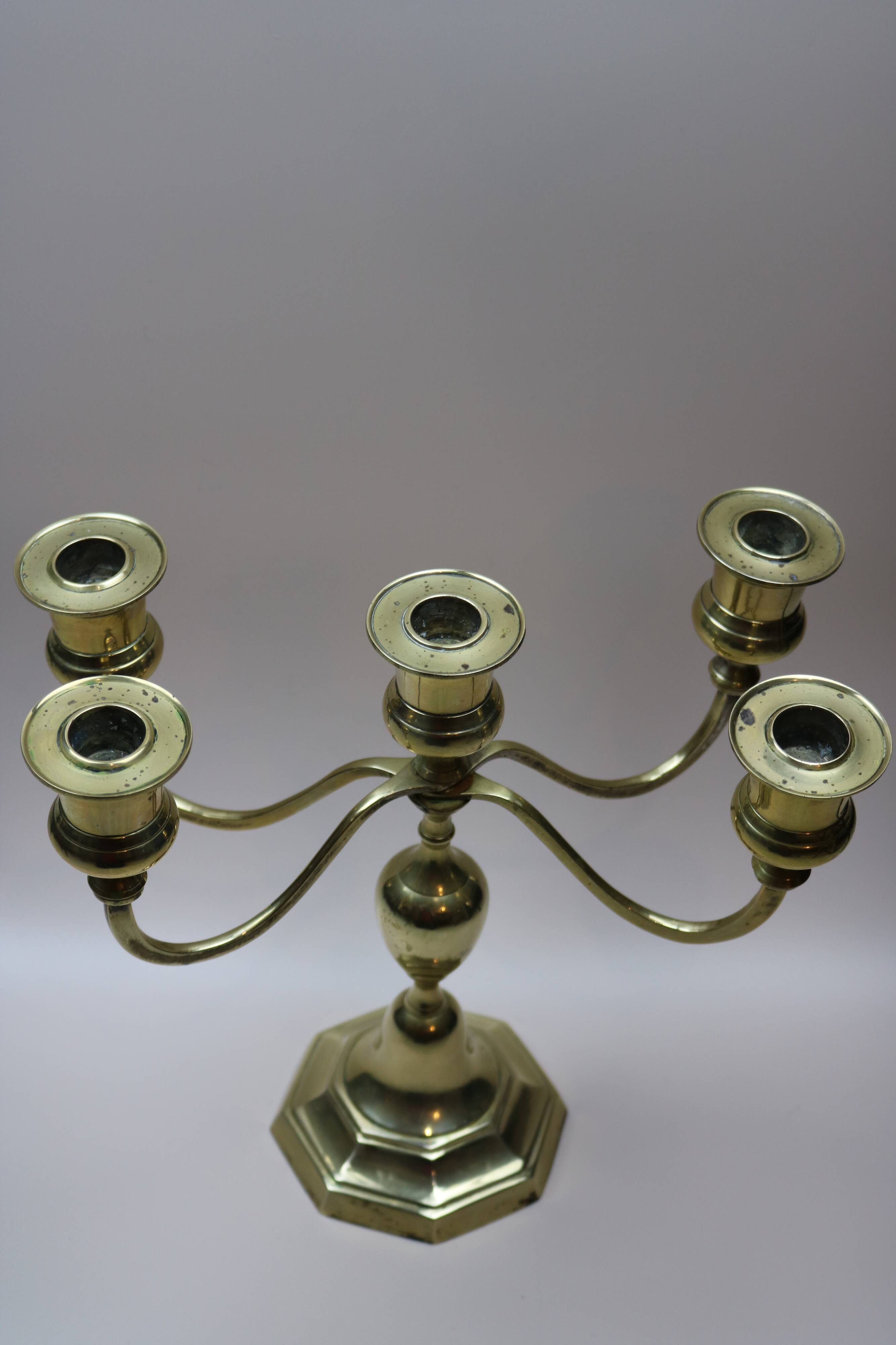 Golden 5-arm candlestick