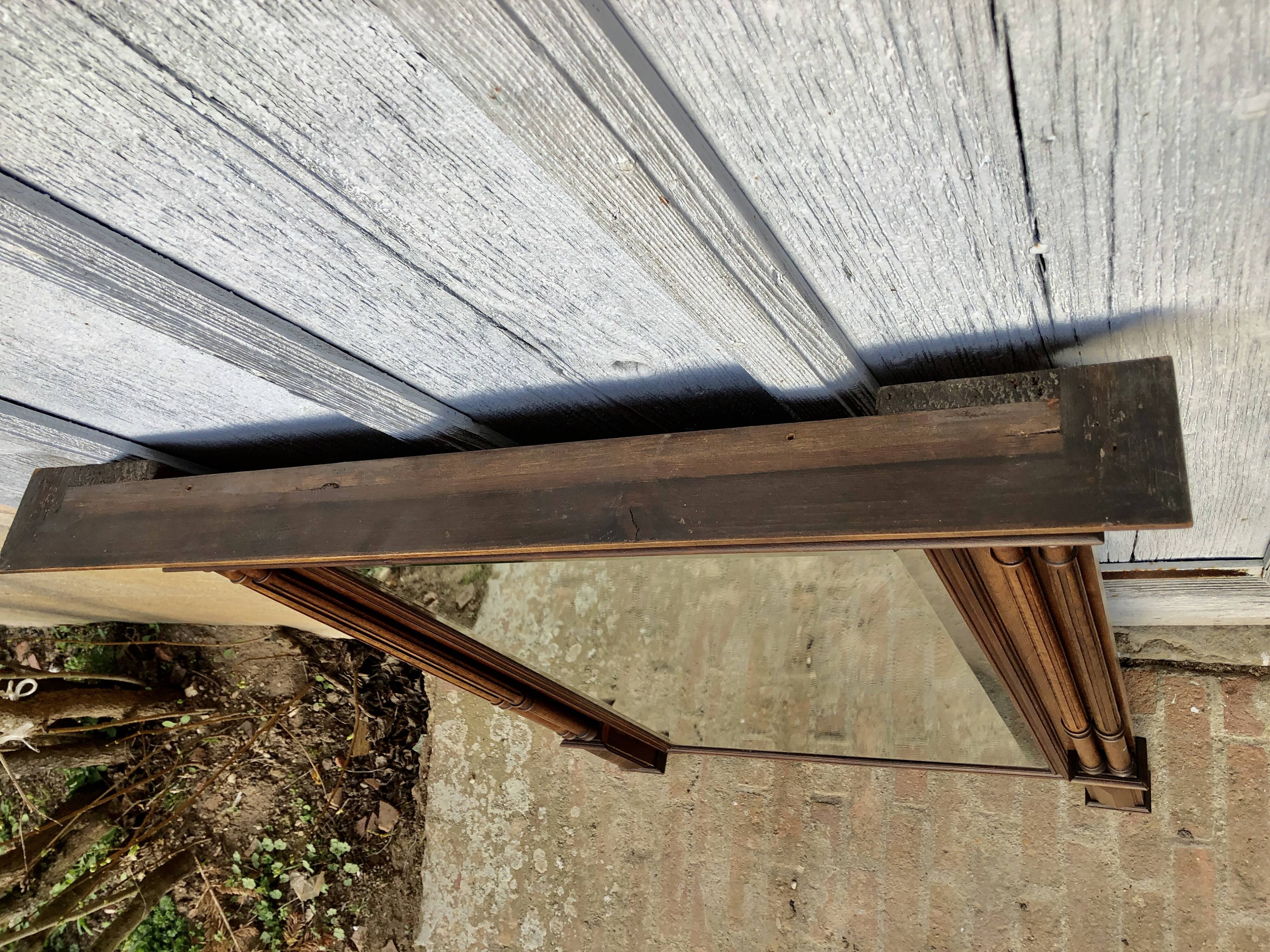 Rectangular mirror, wooden trumeau 120x139