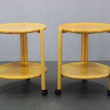 Jens Quistgaard Danish birch 2-tier round trolley Lazy Susan, 1970s