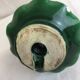 Old candleholder, glazed terracotta cellar, artisanal green color