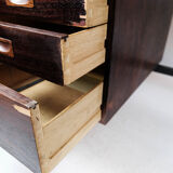 Desk in rosewood and legs in metal, of Danish design from the 1960s