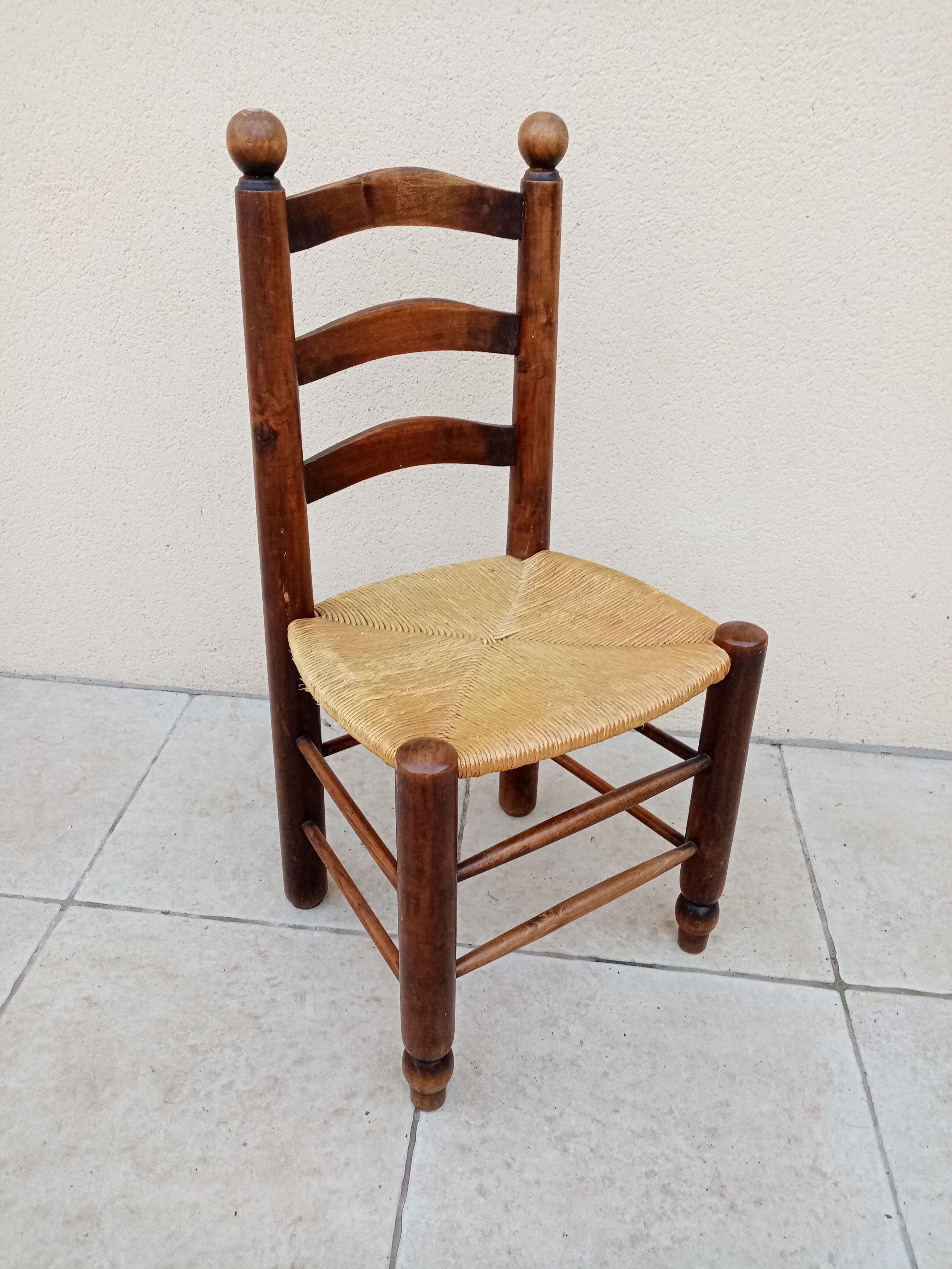 vintage straw chair GEORGES ROBERT