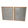 Pair of wooden frames with gold edging