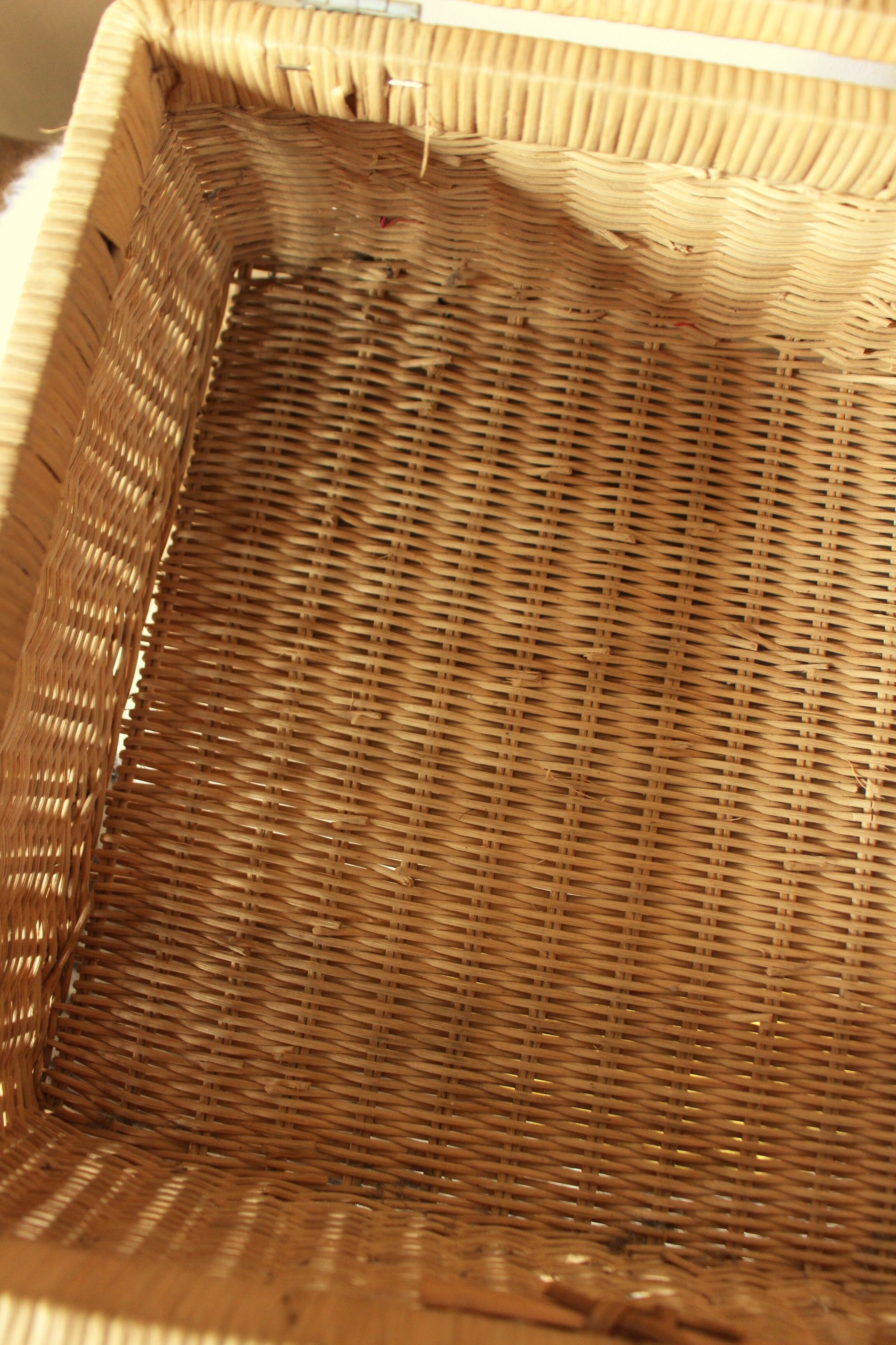 Vintage wicker suitcase