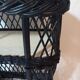 Mini bar or portable bottle holder in black rattan