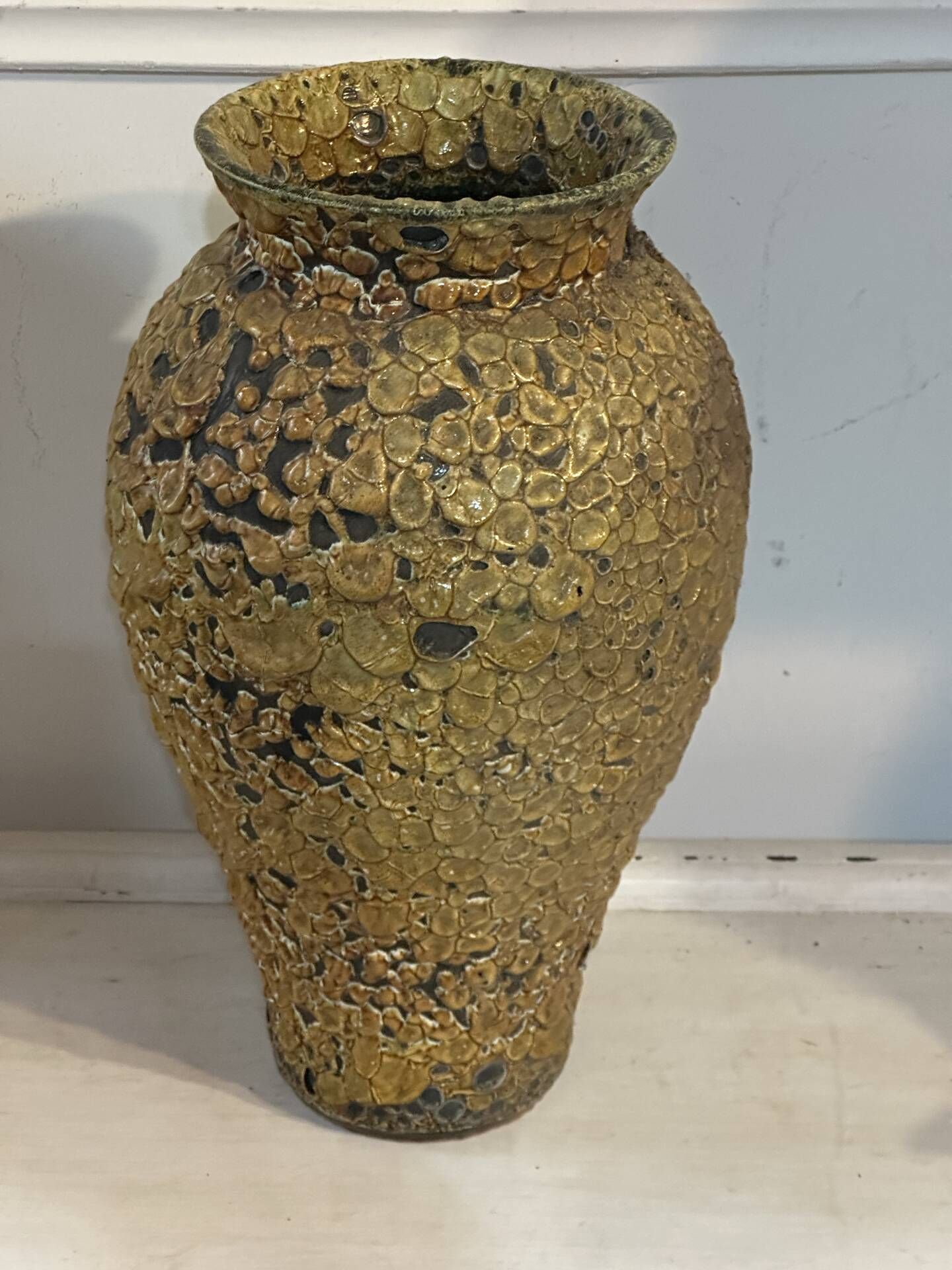 Large textured ceramic vase – 1960s/70s – H 40 cm