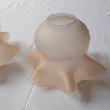 Old day blinds in polished glass tulip shape