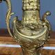 Pair of decorative vases. Solid gold metal.
