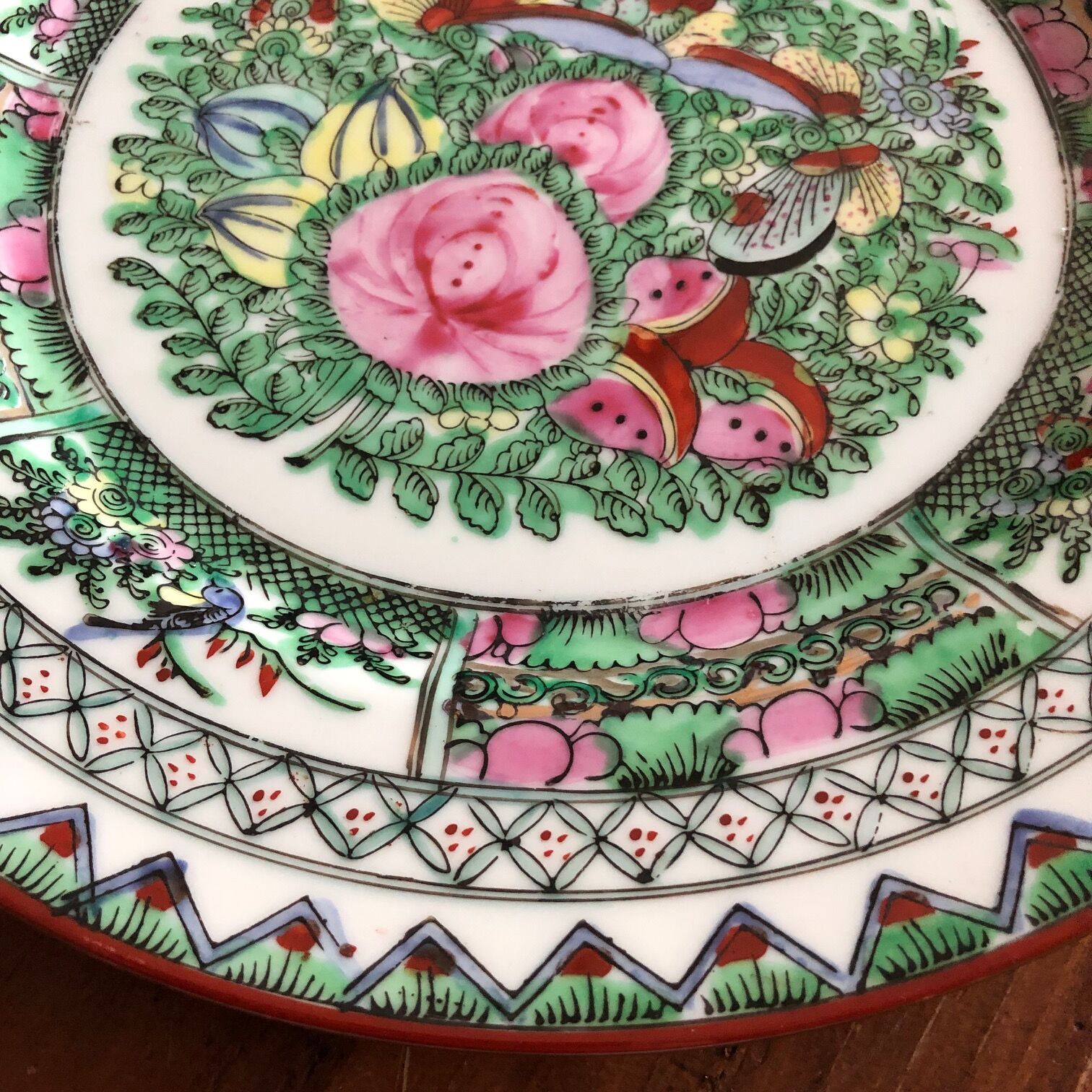 Colorful ancient Japanese plate