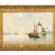 Tableau Marine Xix - Landscape of Mills and Boats - Signed E. Vannier