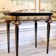 Swedish grace, game table with relief meander decoration, 1920s/30s.