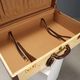 Vintage suitcase in parchment, cotton and leather, Italy, 1960s