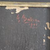 Tableau HST portrait of a child signed F. Badin 1901