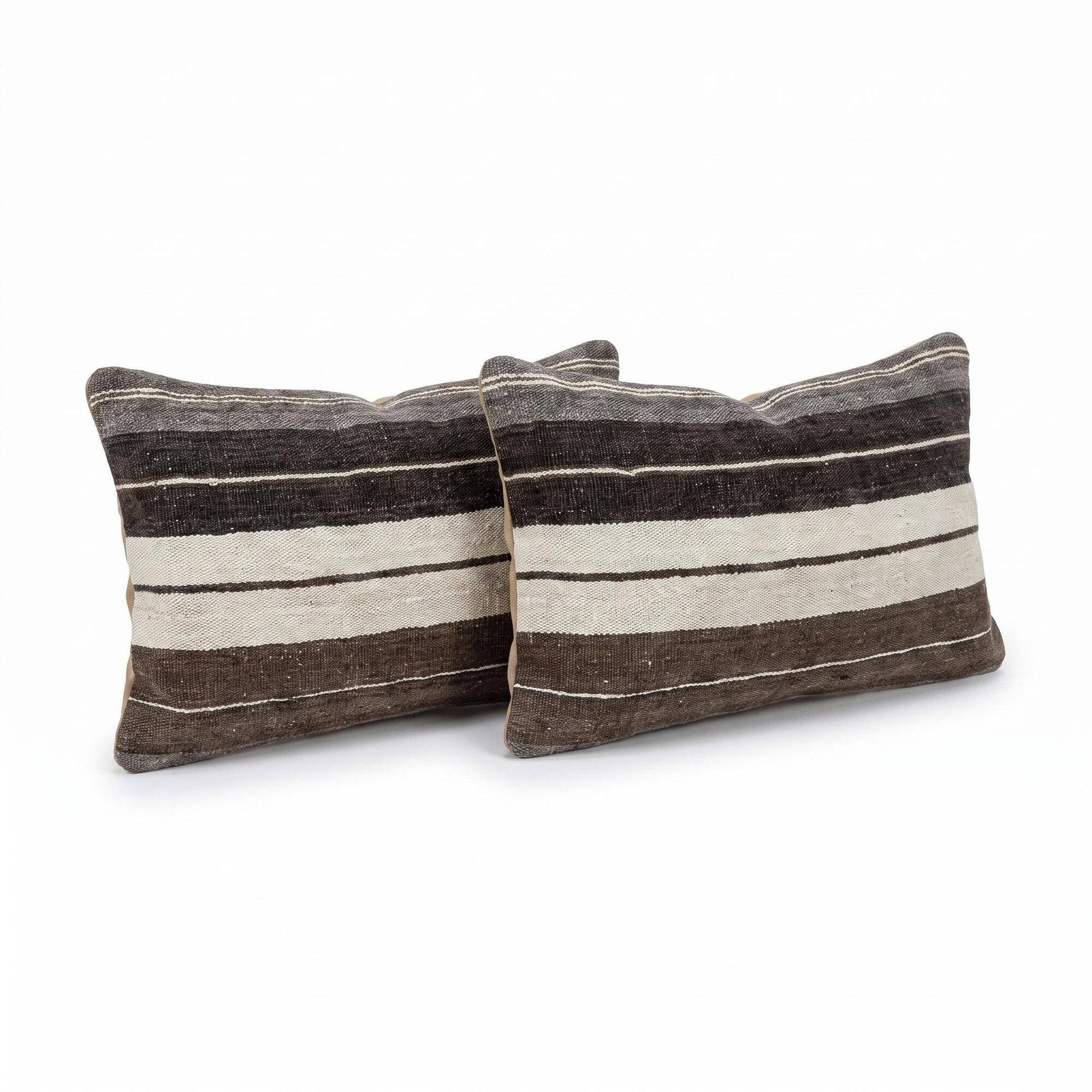 Set of 2 vintage kilim cushion covers 41x61 cm