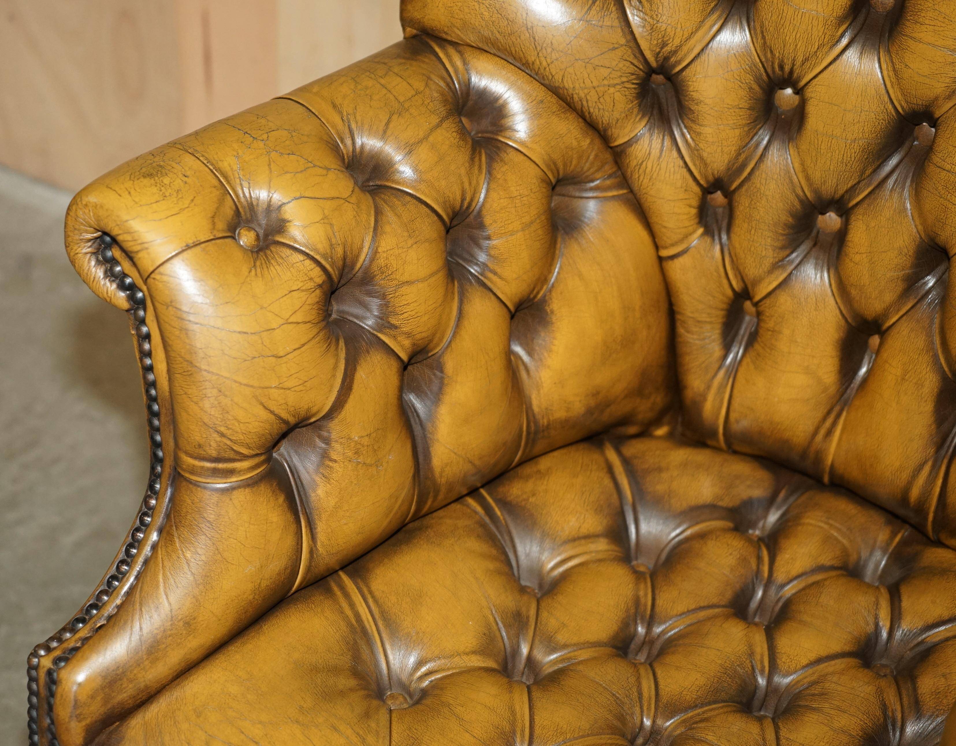 Vintage Leather Chesterfield Director's Armchair