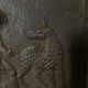 EIGHTEENTH CENTURY CAST IRON FIREPLACE PLATE REPRESENTING A WOMAN AND A WOLF