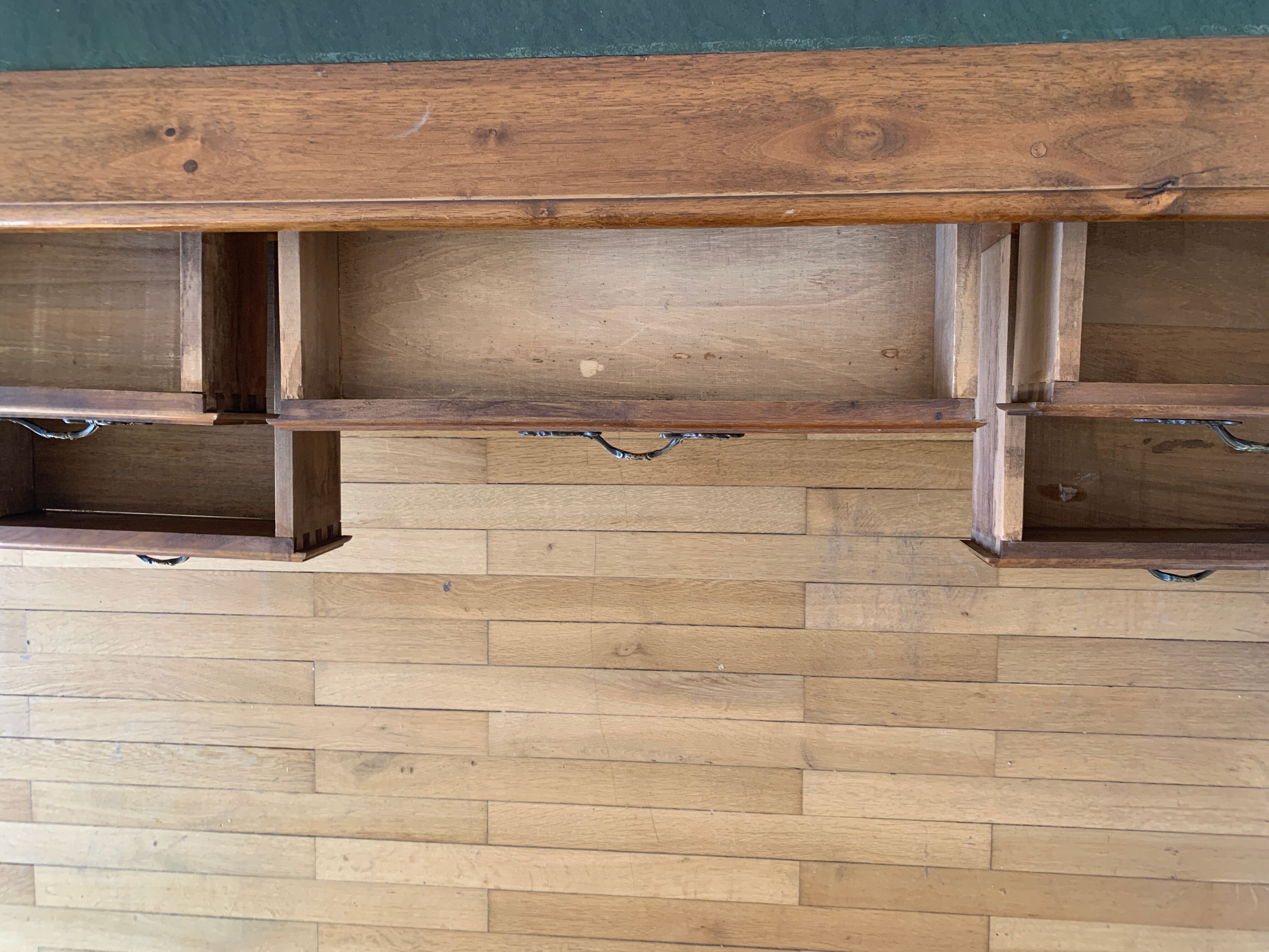Old flat wooden desk