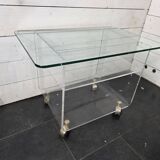 Vintage Plexiglas and Glass Coffee Table by David Lange 1970s