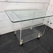 Vintage Plexiglas and Glass Coffee Table by David Lange 1970s
