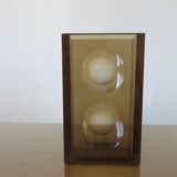 Vase Guzzini design by Fabio Manlio Ciocca in amber plexiglass 70s