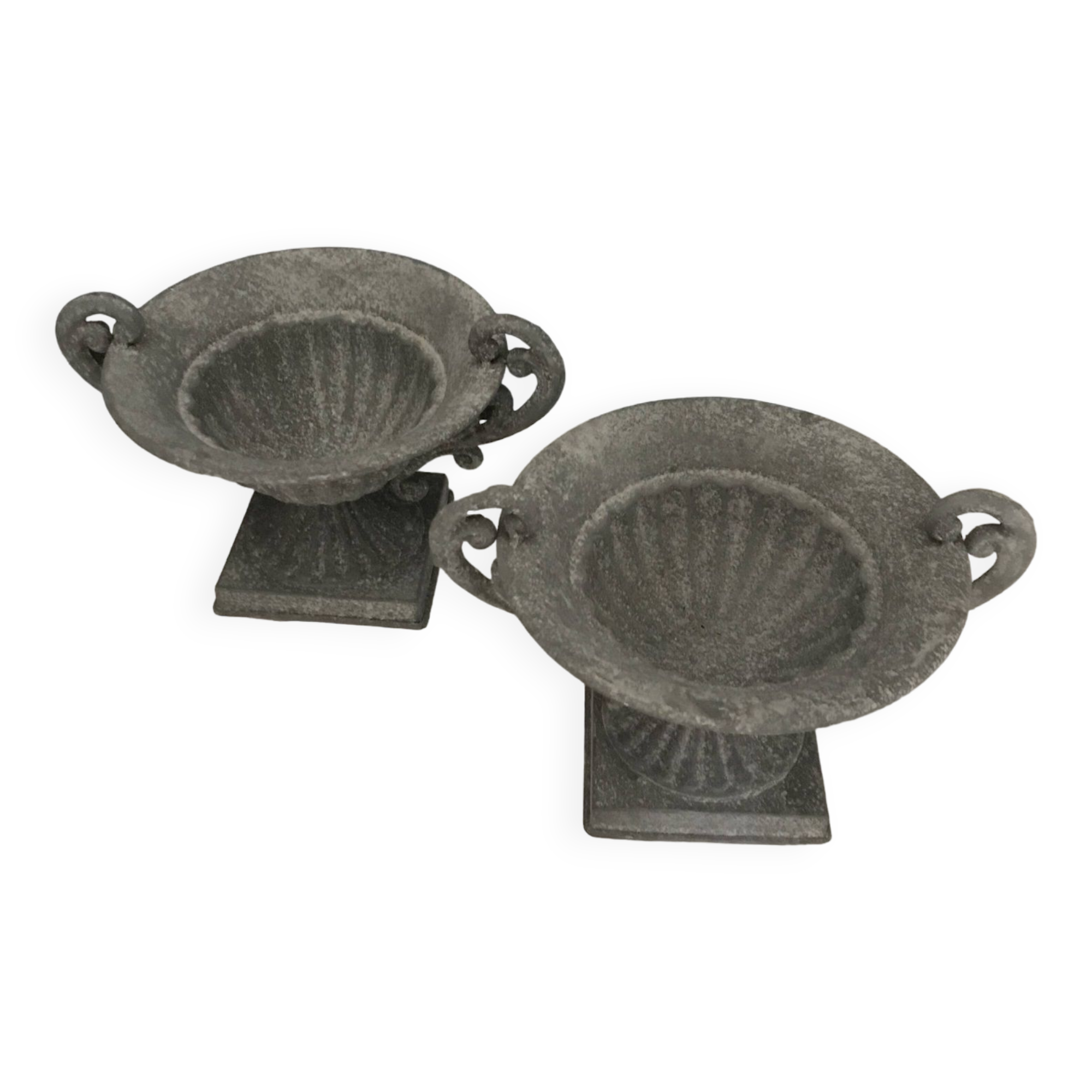 Small pair of zinc pots.