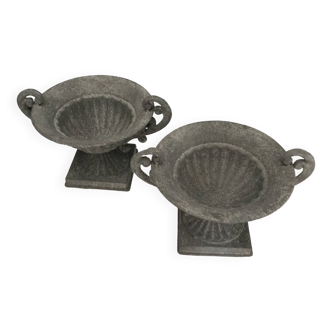 Small pair of zinc pots.