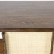 Sideboard in wenge, raffia and lacquered metal. 1970s.