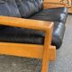 3-seater sofa in oak and leather design Eesko Pajamies for Asko model Bonanza 1970