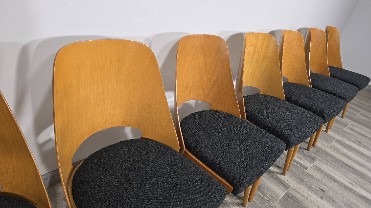 Dining Chairs by Radomir Hoffman for Ton, 1950s, Set of 8