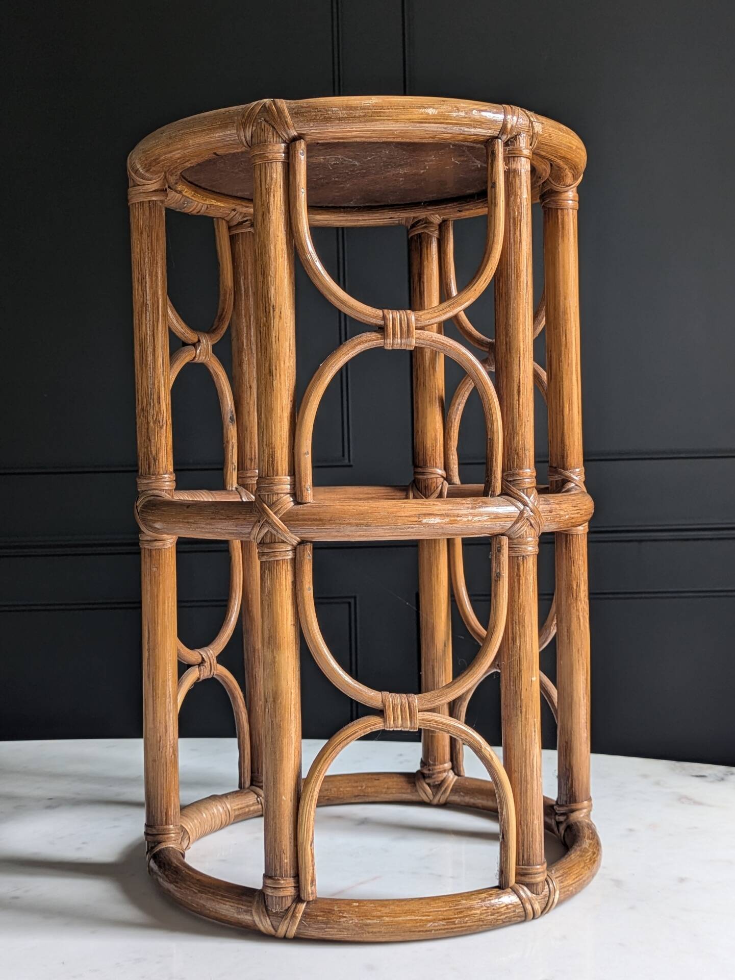 Plant stand, vintage side table, 1970s bamboo.
