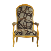 Vintage Armchair Voltaire Design Violin renovated