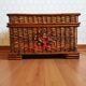 Ancient wicker, rattan and bamboo chest