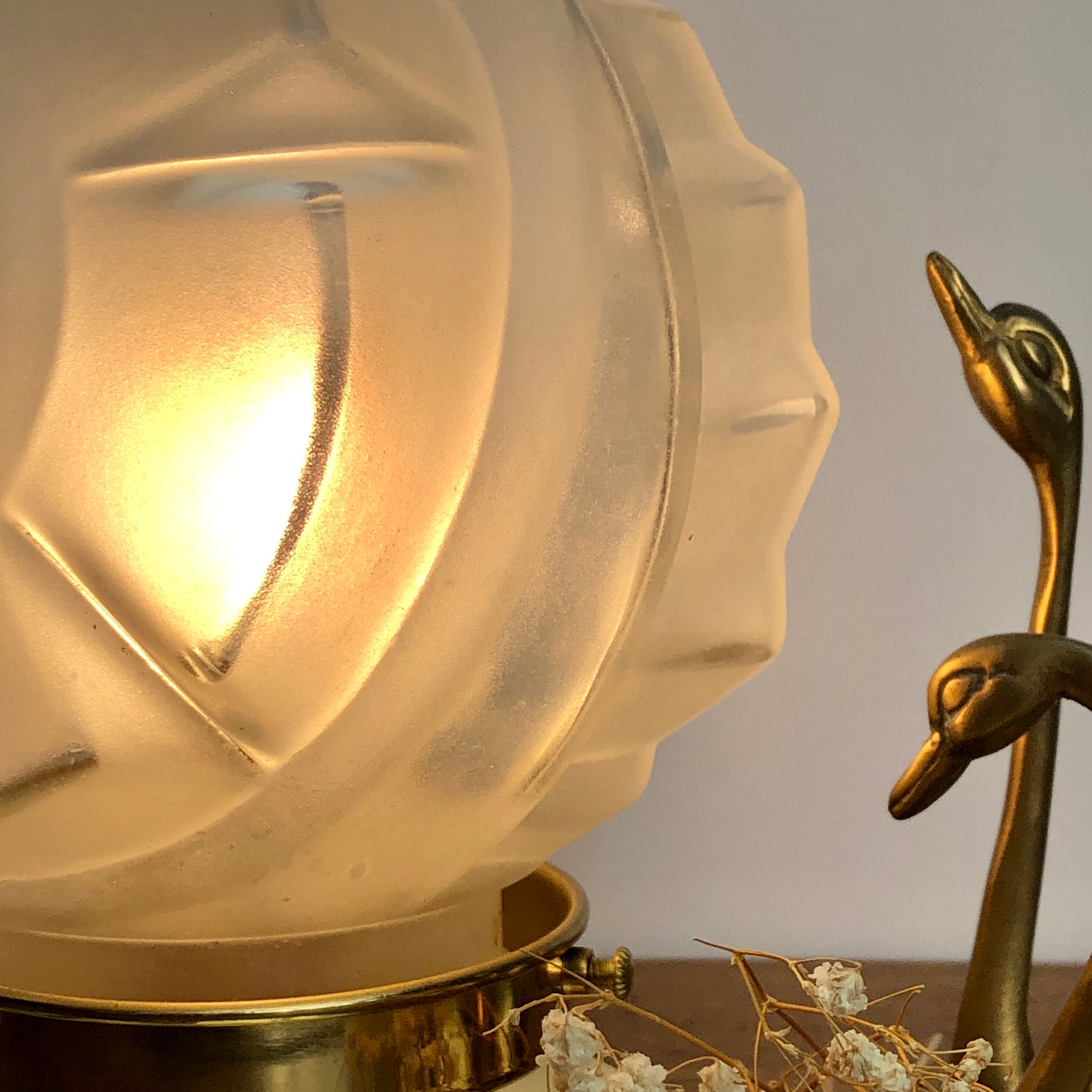 Vintage art deco globe installation lamp