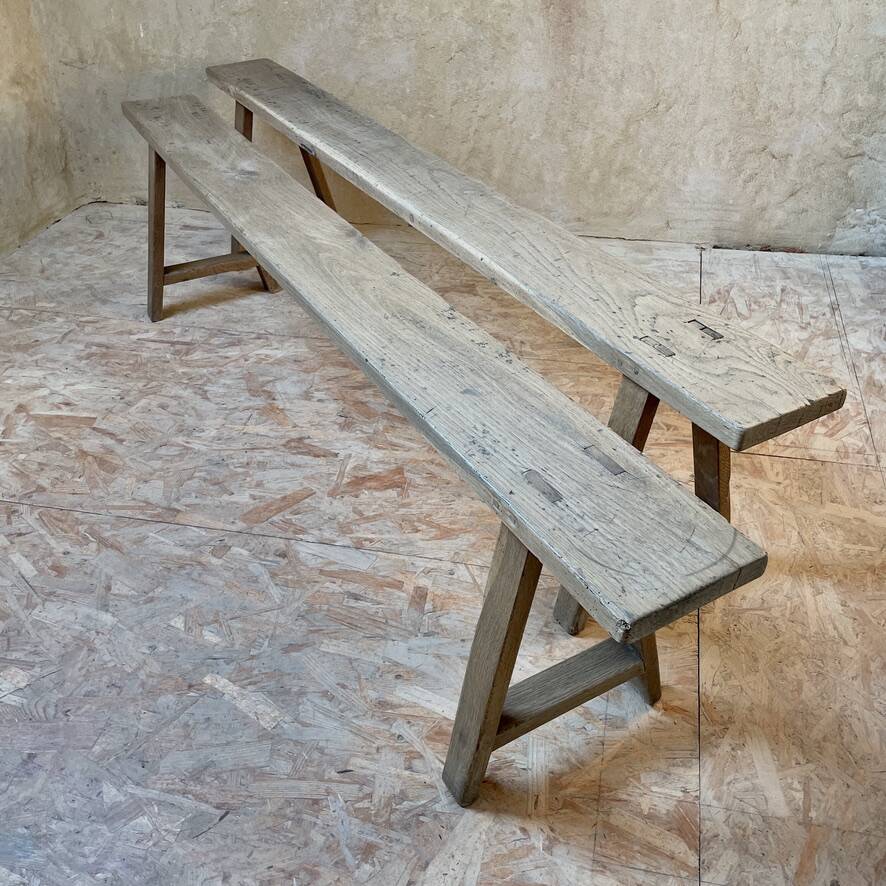 Pair of rustic benches