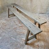Paire de bancs rustiques