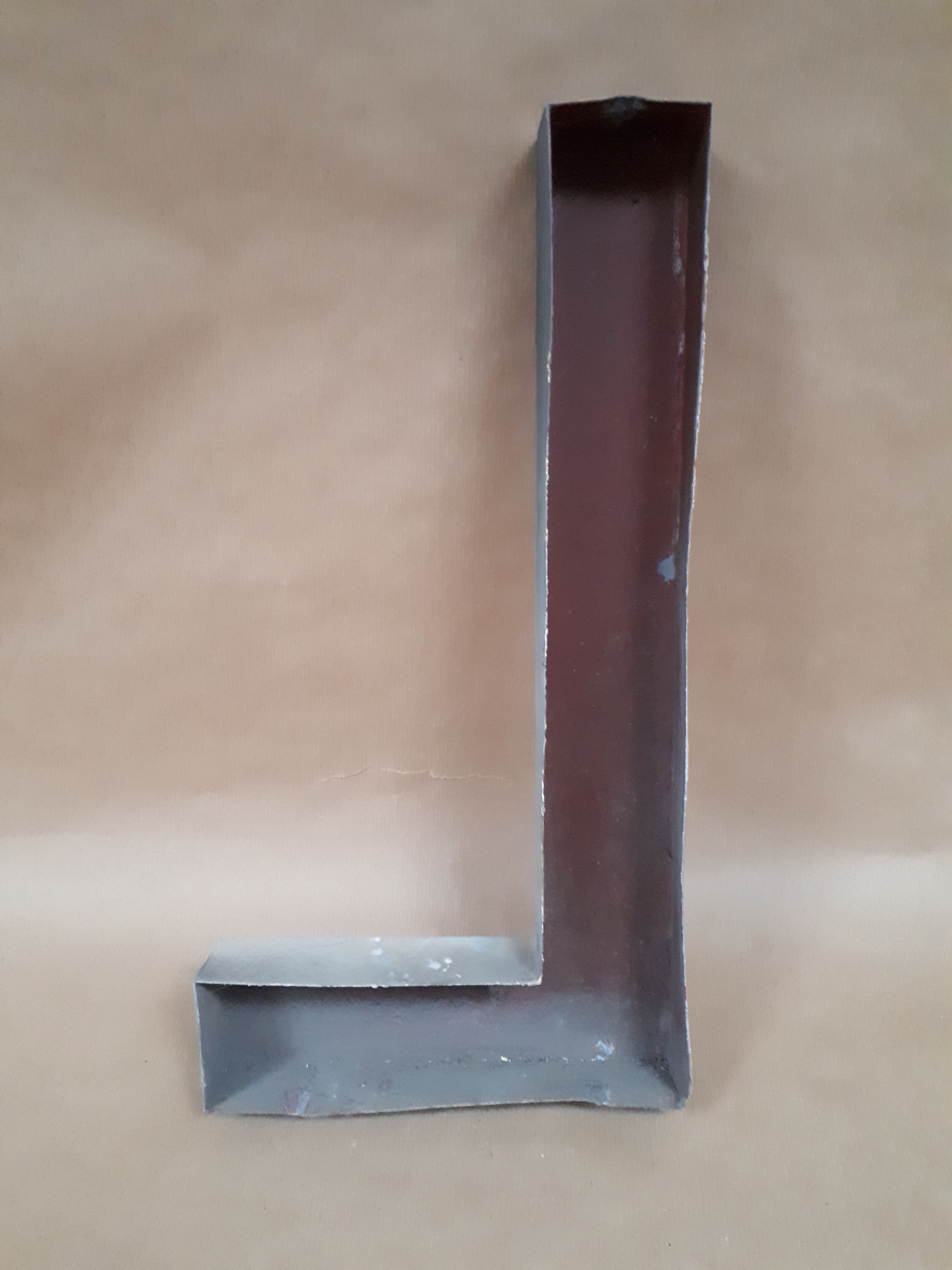 sign letter L metal zinc vintage 1950 1960