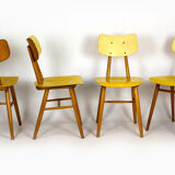 Set of 4 vintage wooden dining chairs from Ton 1960s