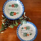Pair of chatty earthenware plates 19th century