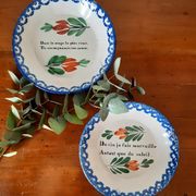 Pair of chatty earthenware plates 19th century
