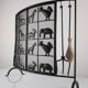 Wrought iron fireplace screen by Atelier Marolles, France, 1950s