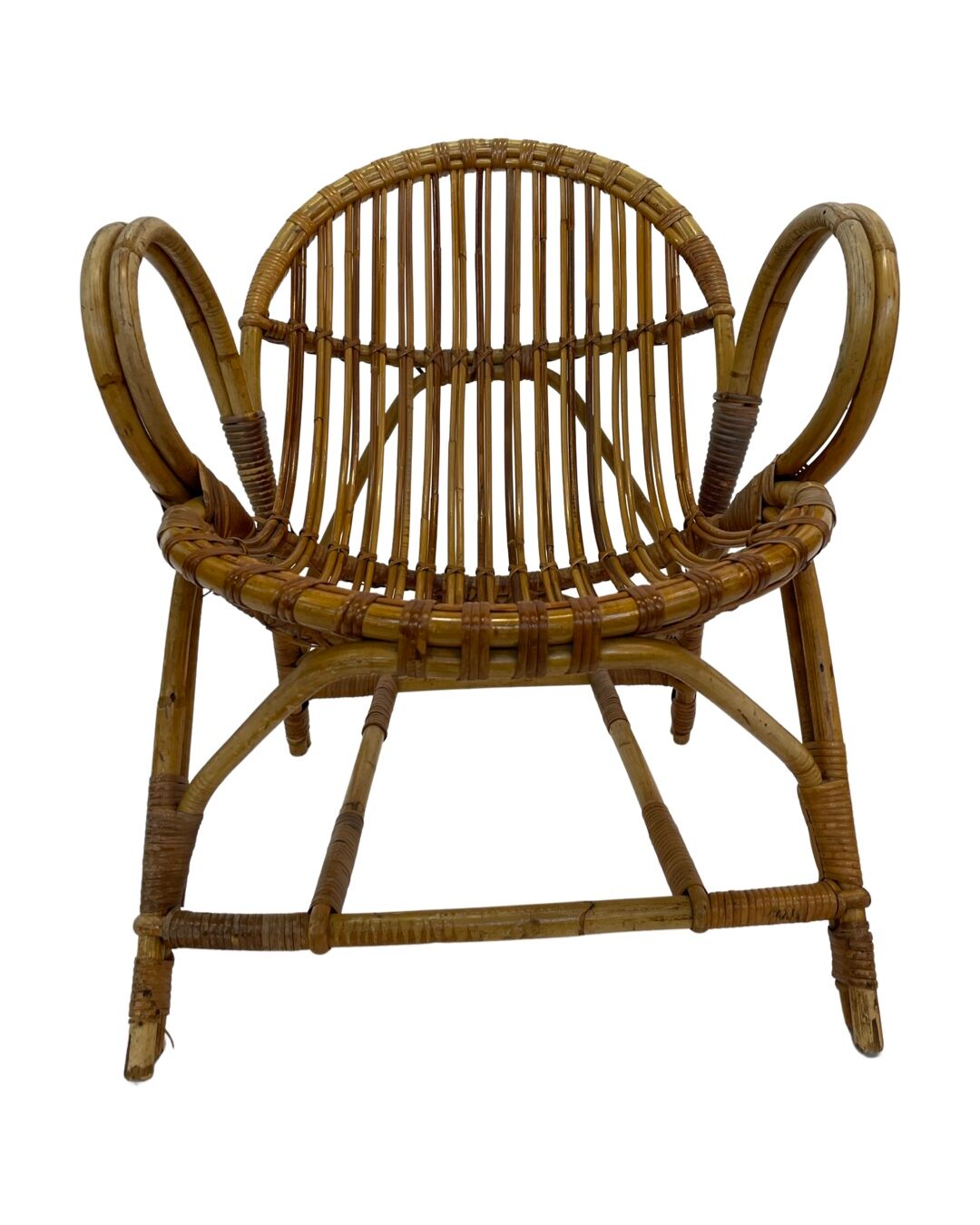 Fauteuil en rotin par Dirk van Sliedregt Rohe Noordwolde 1960 aux Pays-Bas