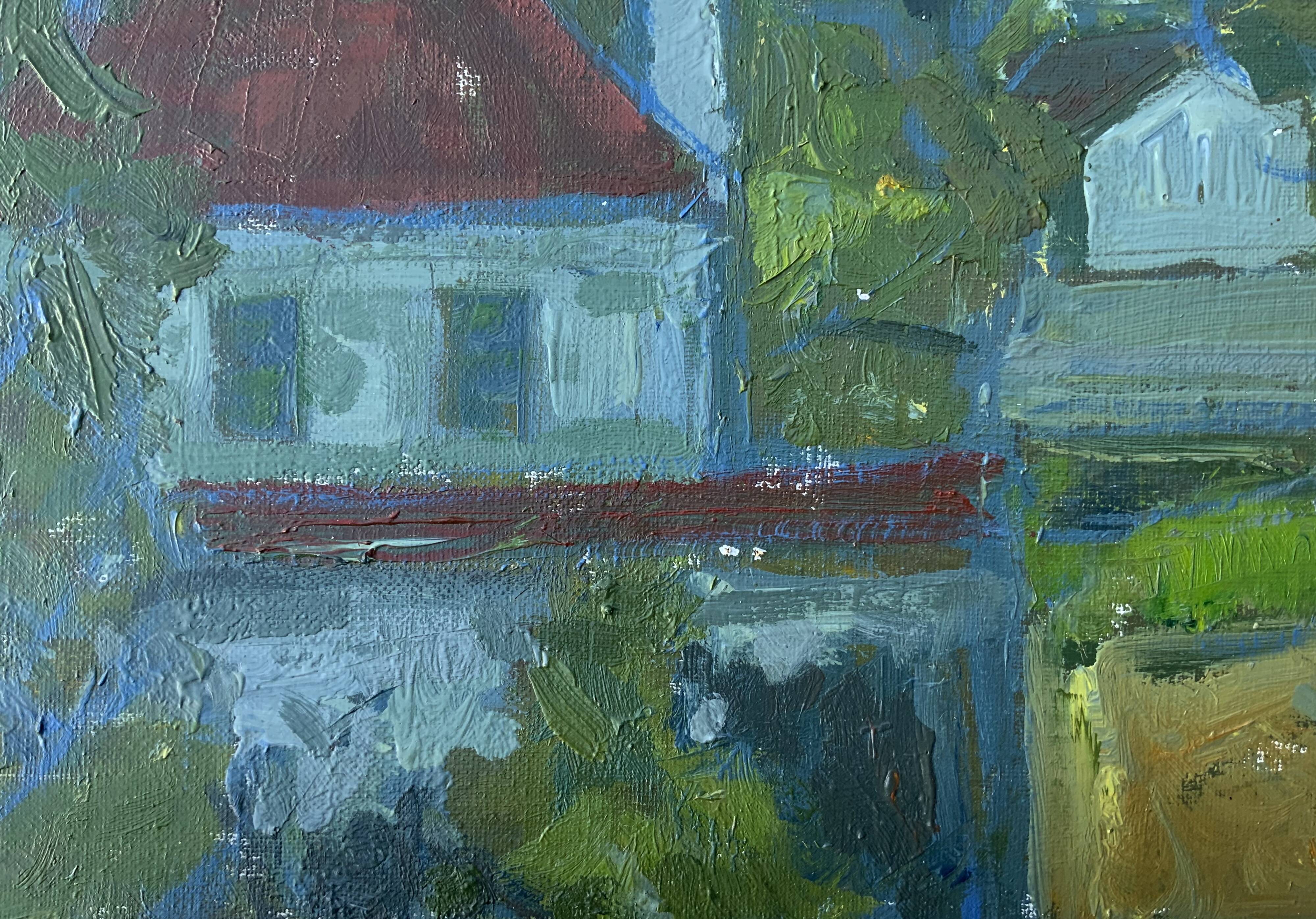 Vintage Landscape Painting“Paysage aux Robinson” By Svan Grandin 1906-1982