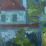 Vintage Landscape Painting“Paysage aux Robinson” By Svan Grandin 1906-1982