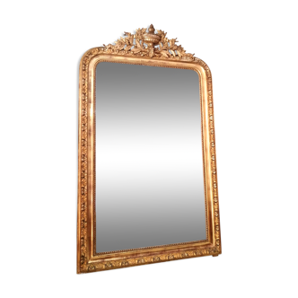 Miroir ancien Louis Philippe avec fronton 142x81cm