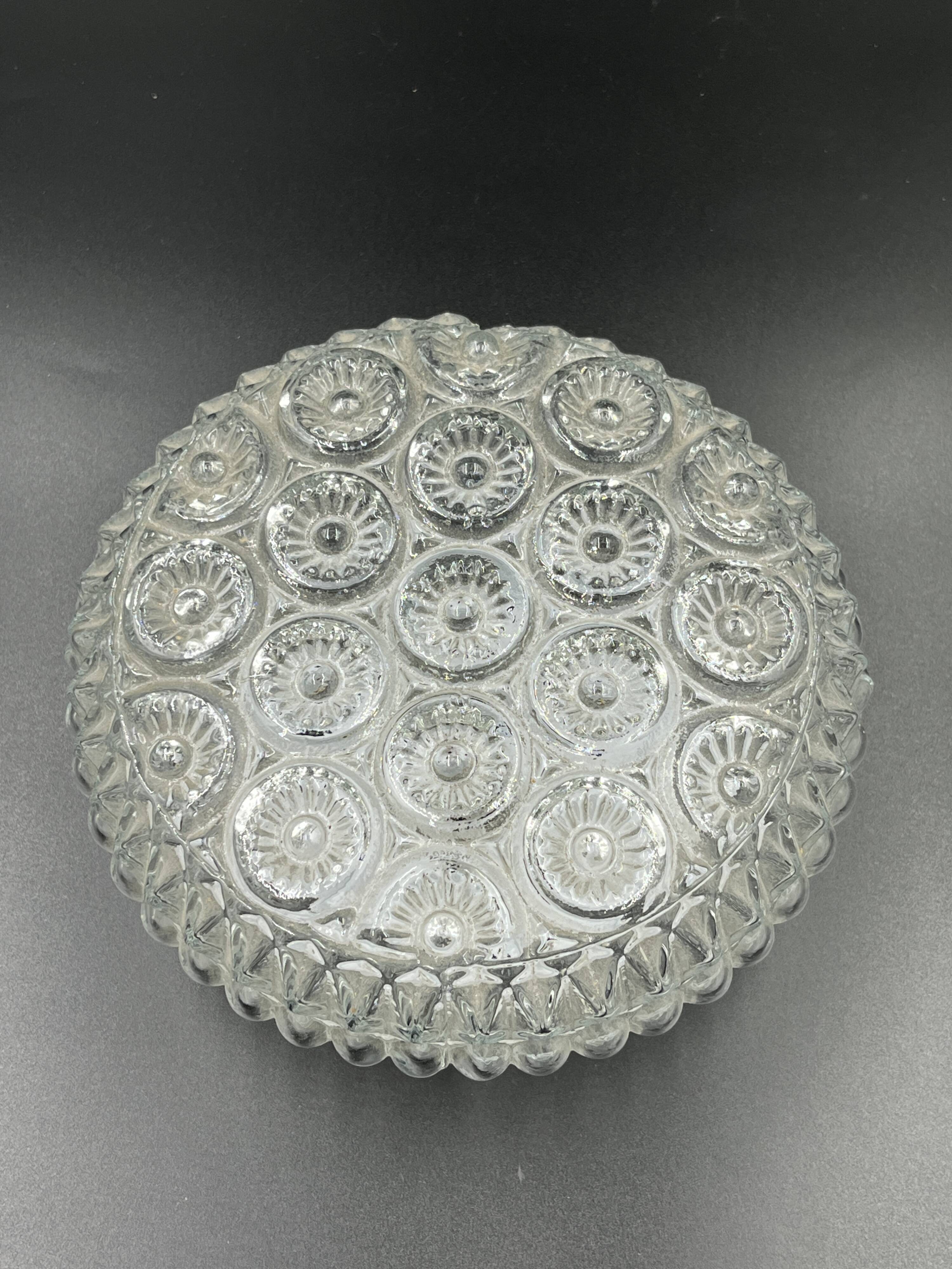 Glashütte Limburg vintage glass ceiling light rose