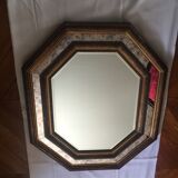 Beveled mirror frame gilded wooden 80 x 67cm.