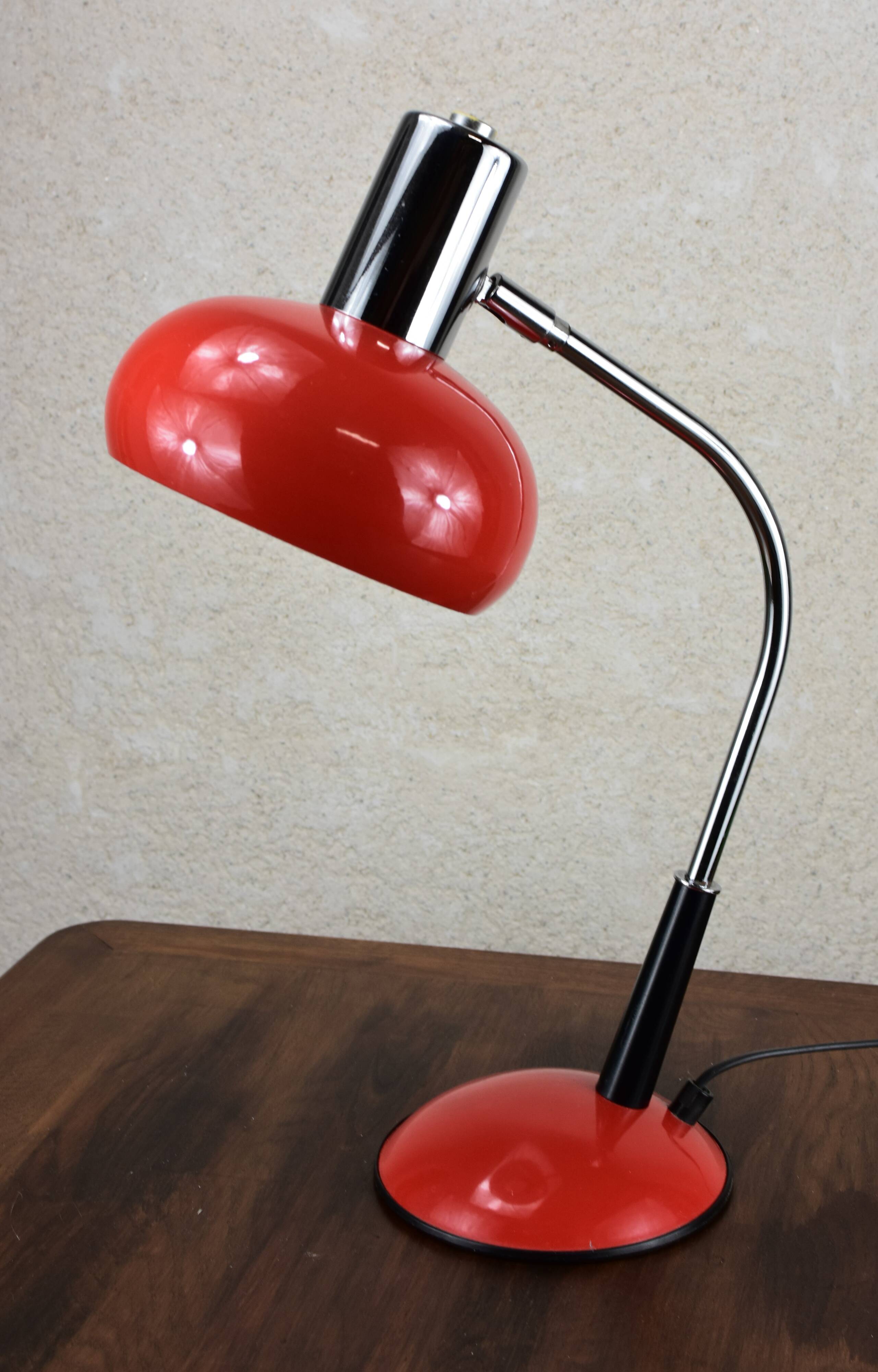 red vintage desk lamp