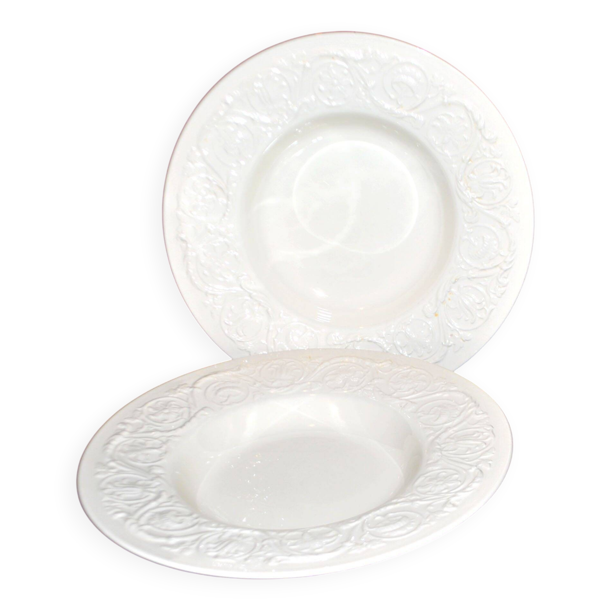Wedgwood set of 2 pasta plates, Patrician garland, England